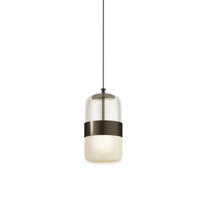 Futura Pendant Light in Matte Black/Amber Brass (Medium).