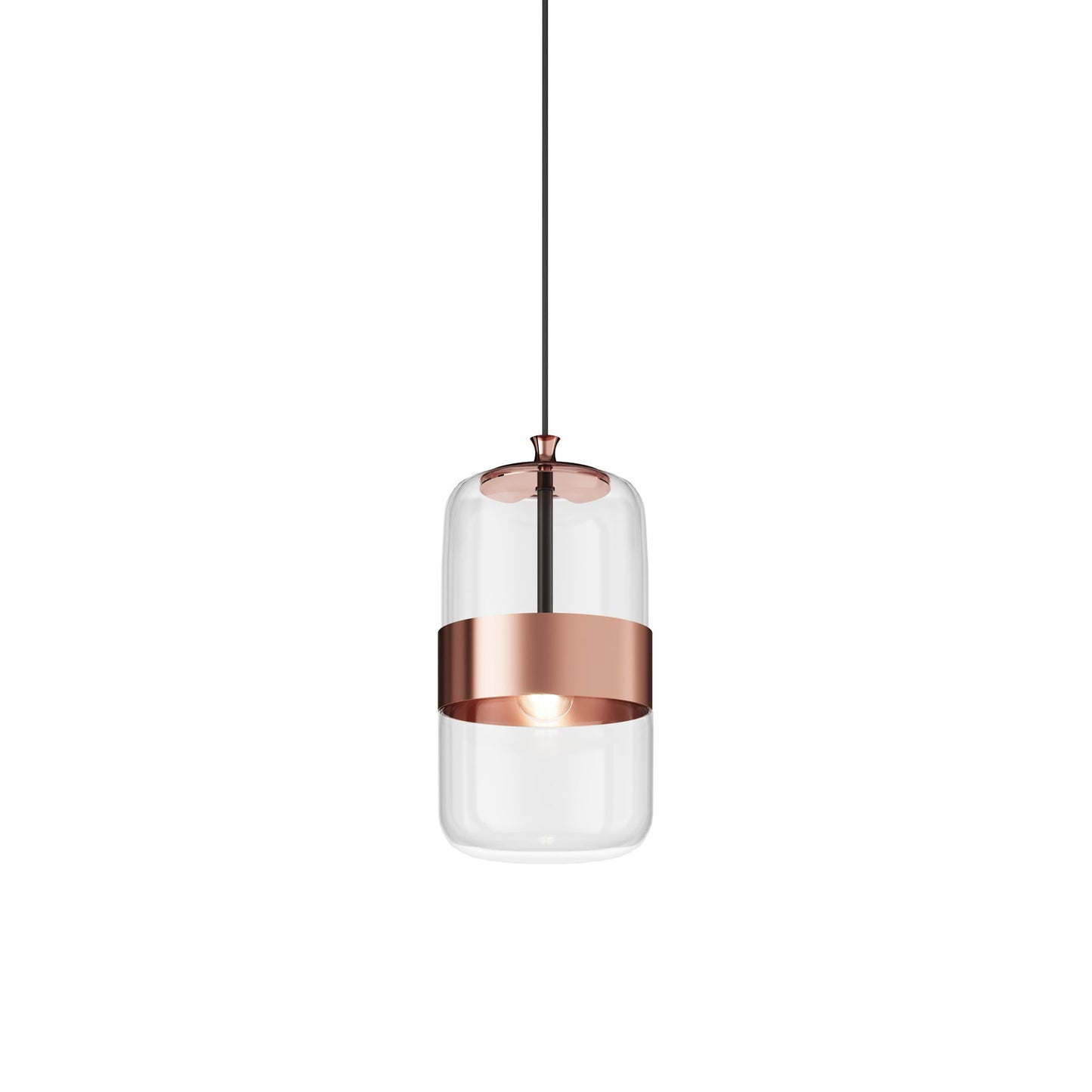Futura Pendant Light in Matte Black/Crystal Copper (Medium).