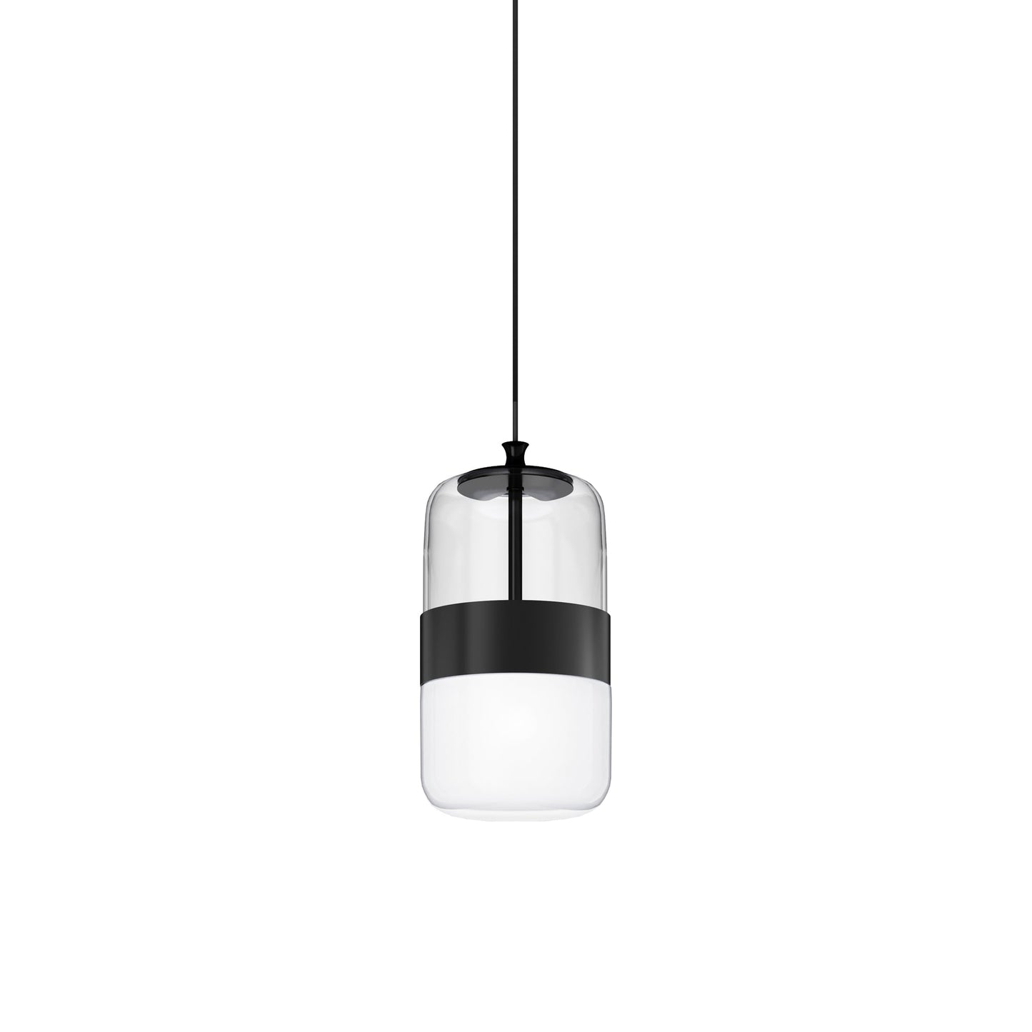 Futura Pendant Light in Matte Black/White Black (Medium).