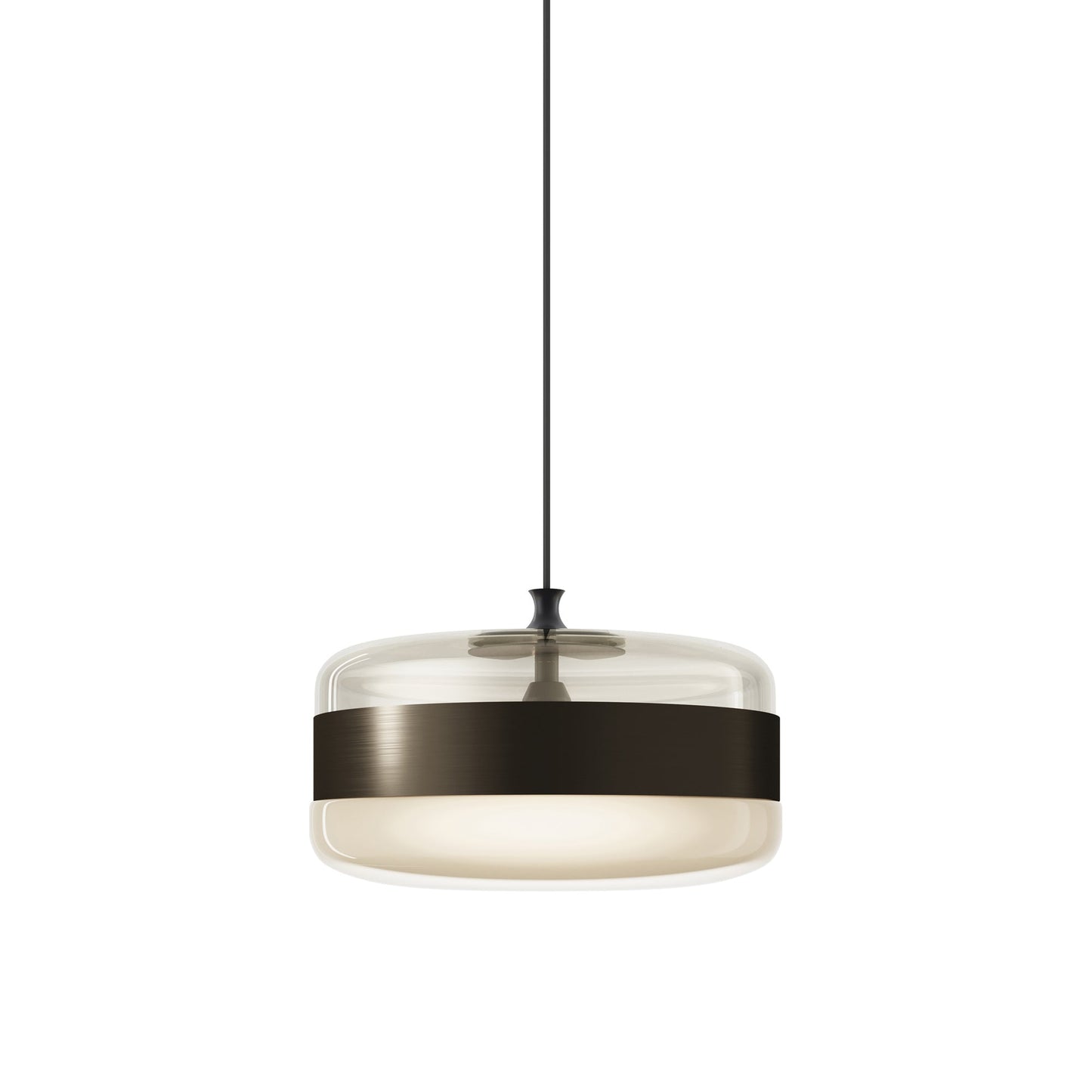 Futura Pendant Light in Matte Black/Amber Brass (Large).