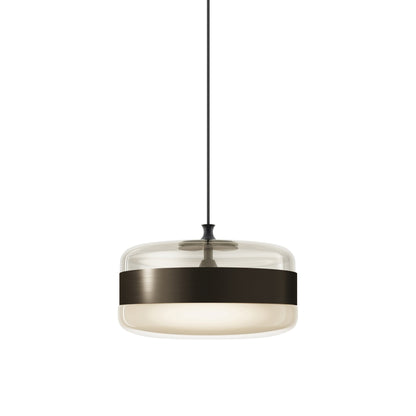 Futura Pendant Light in Matte Black/Amber Brass (Large).