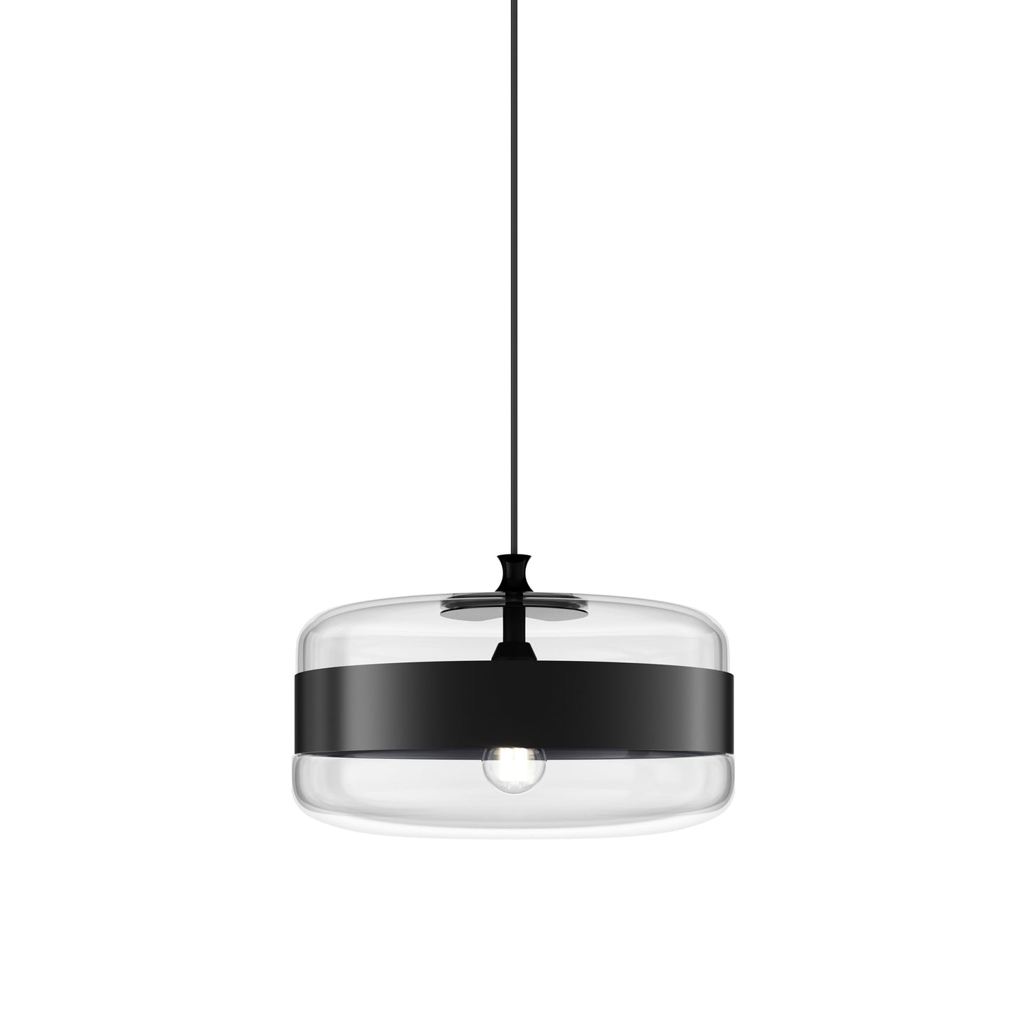 Futura Pendant Light in Matte Black/Crystal Black (Large).