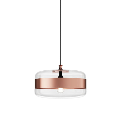 Futura Pendant Light in Matte Black/Crystal Copper (Large).