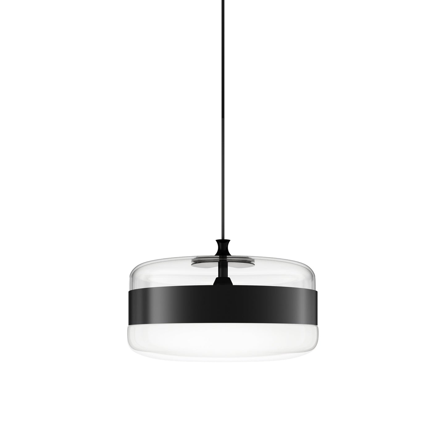 Futura Pendant Light in Matte Black/White Black (Large).
