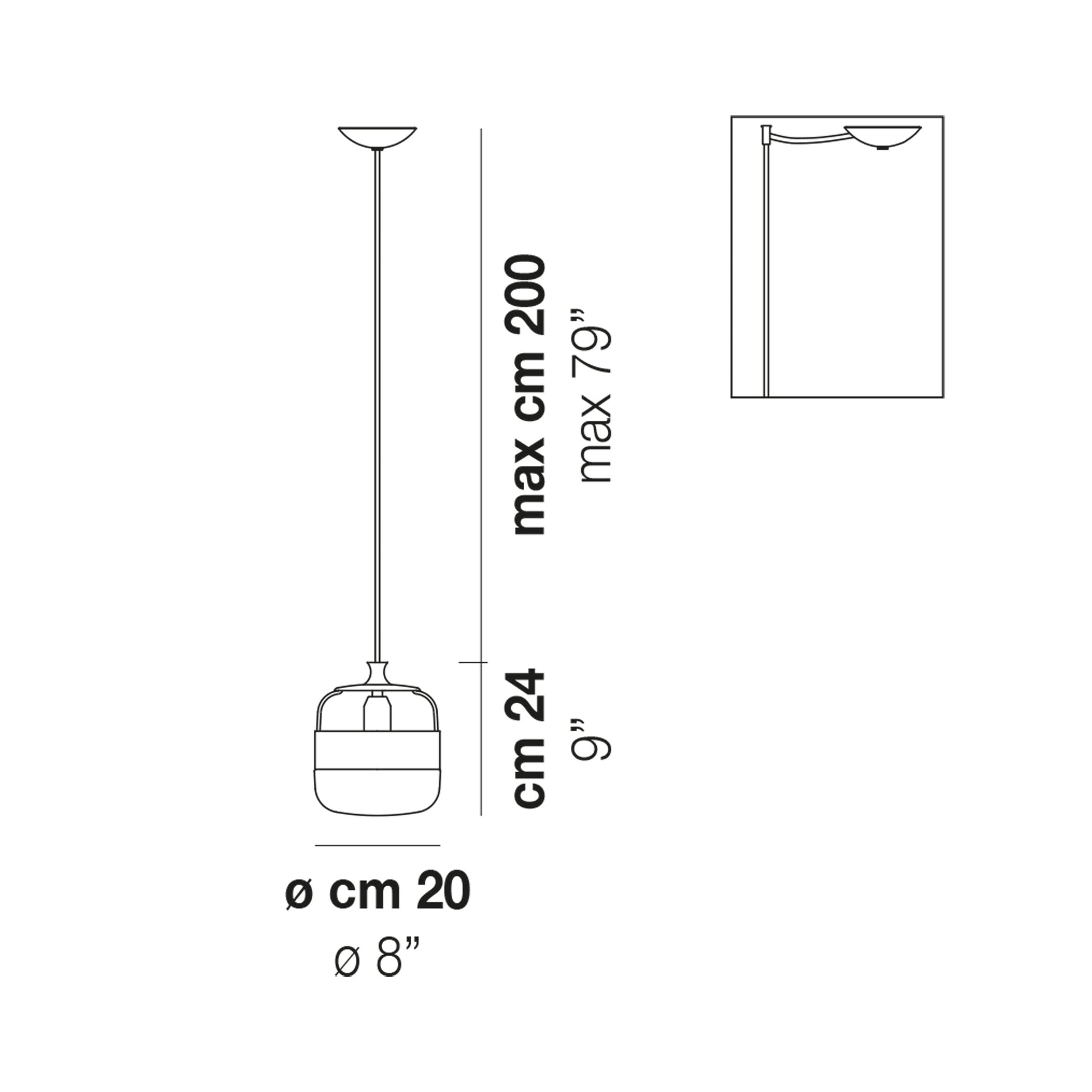 Futura Pendant Light - line drawing.