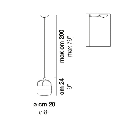 Futura Pendant Light - line drawing.