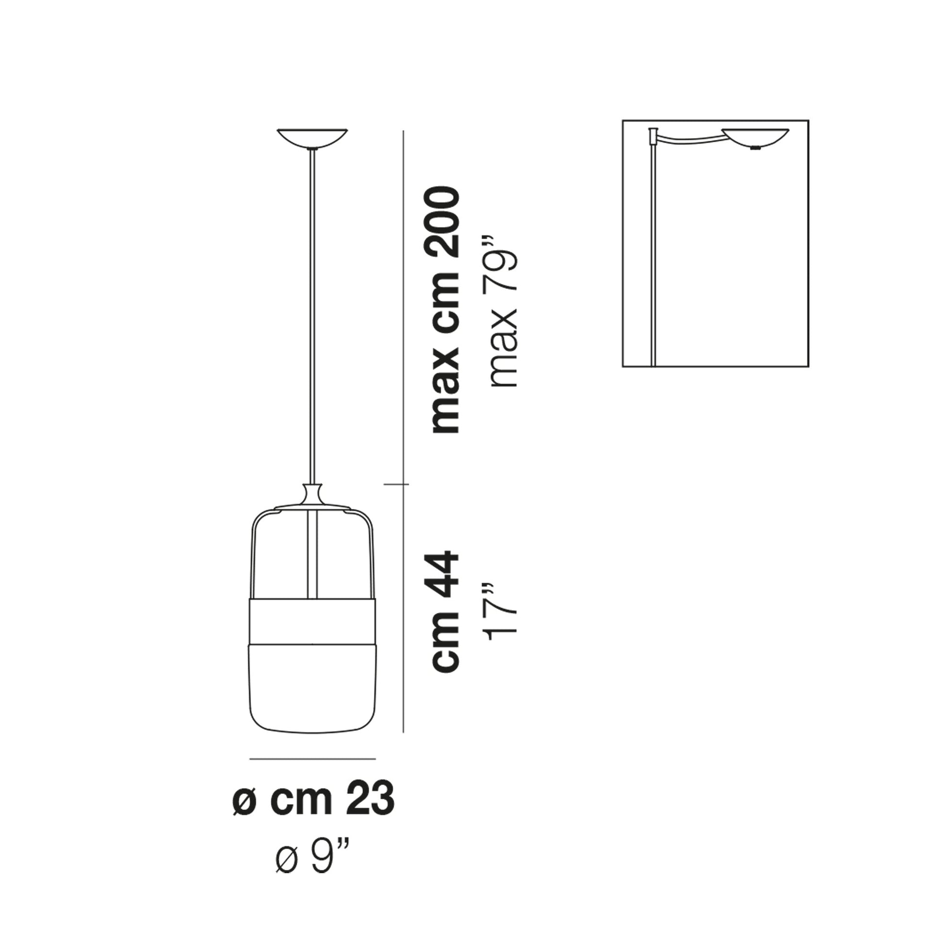 Futura Pendant Light - line drawing.