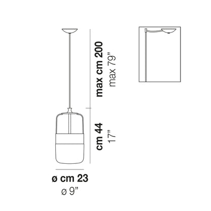 Futura Pendant Light - line drawing.