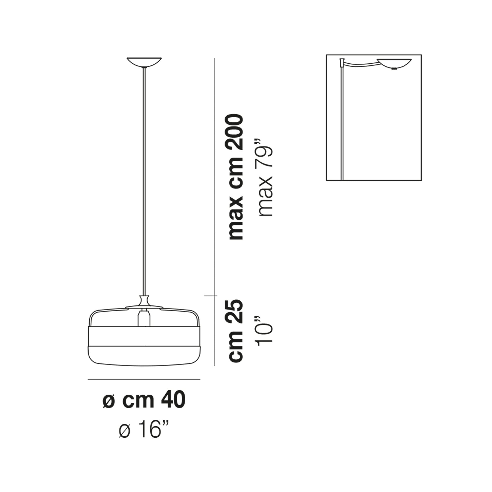 Futura Pendant Light - line drawing.