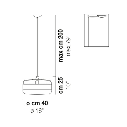 Futura Pendant Light - line drawing.
