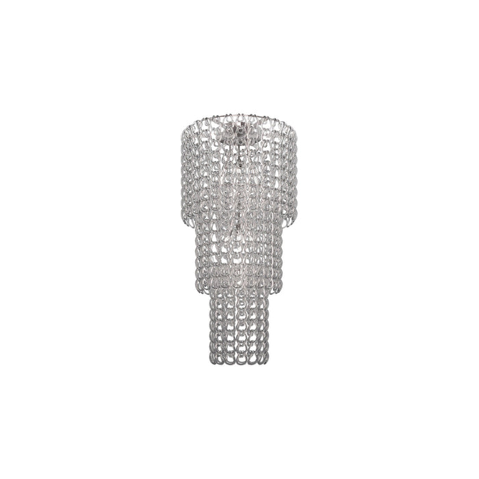 Giogali Cascade Flush Mount Ceiling Light in Glossy Chrome/Crystal Transparent (Small).
