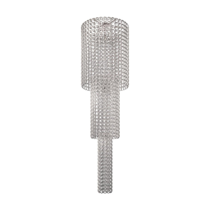 Giogali Cascade Flush Mount Ceiling Light in Glossy Chrome/Crystal Transparent (Large).
