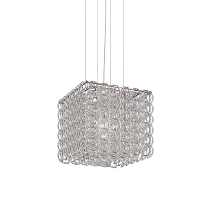Giogali Cube Pendant Light in Glossy Chrome.