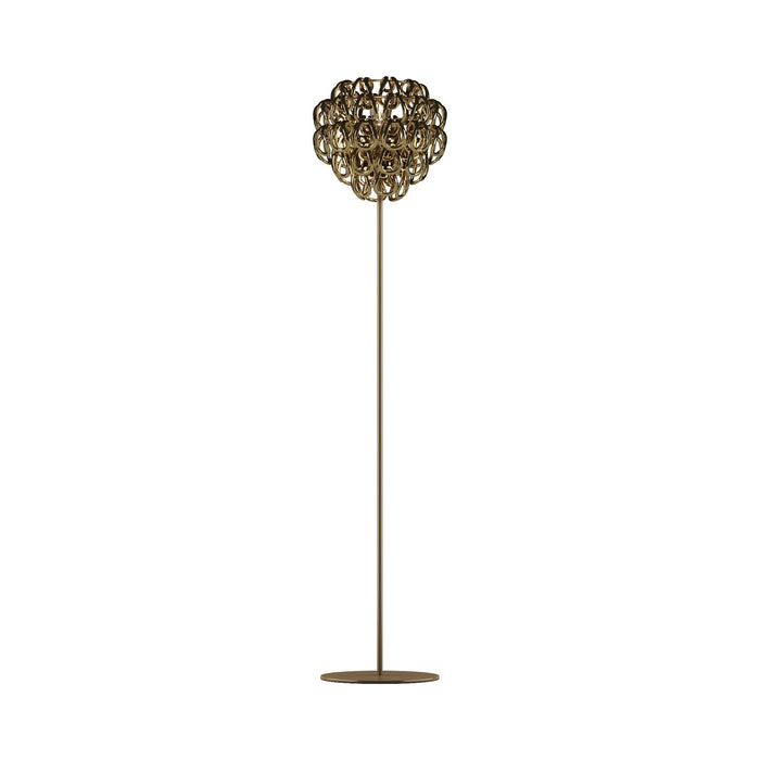 Giogali Floor Lamp in Matt Bronze/Crystal Gold.