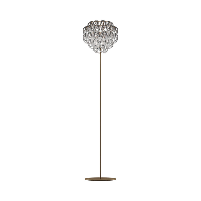 Giogali Floor Lamp in Matt Bronze/Crystal Silver.