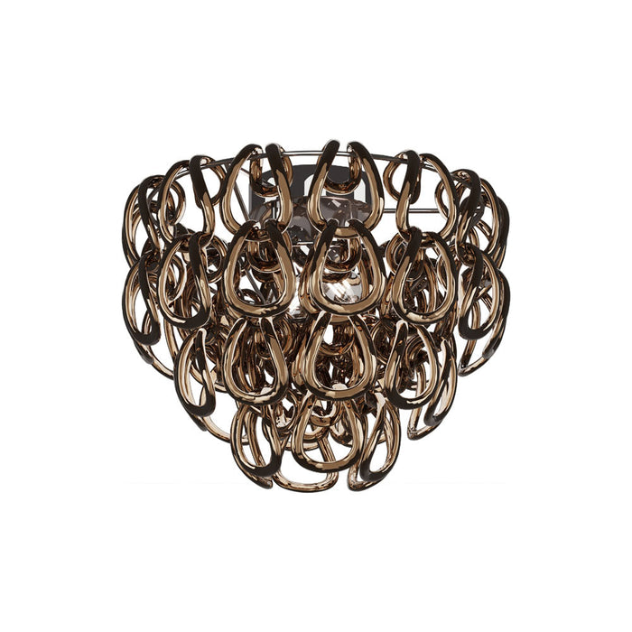 Giogali Flush Mount Ceiling Light in Crystal Bronze/Glossy Chrome (Small).