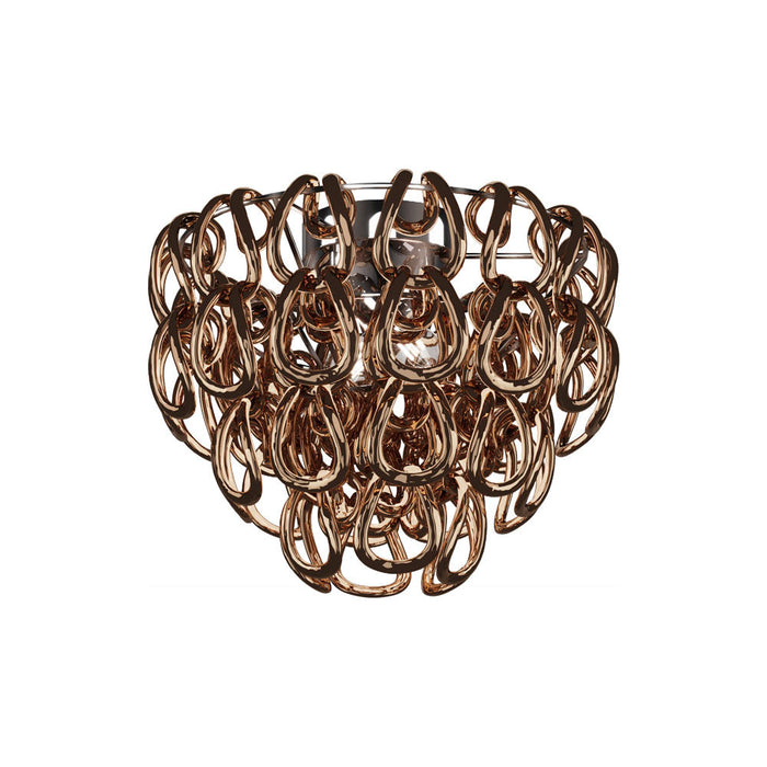 Giogali Flush Mount Ceiling Light in Crystal Copper/Glossy Chrome (Small).
