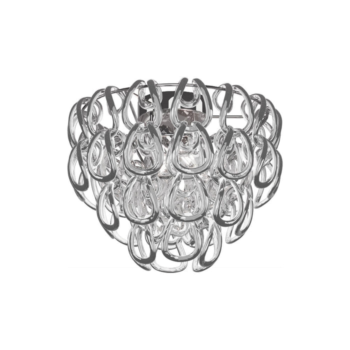 Giogali Flush Mount Ceiling Light in Crystal Silver/Glossy Chrome (Small).