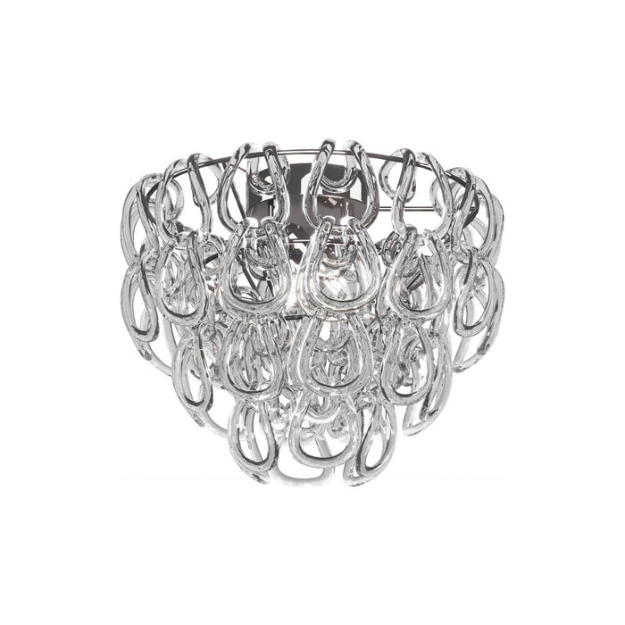 Giogali Flush Mount Ceiling Light in Crystal Transparent/Glossy Chrome (Small).