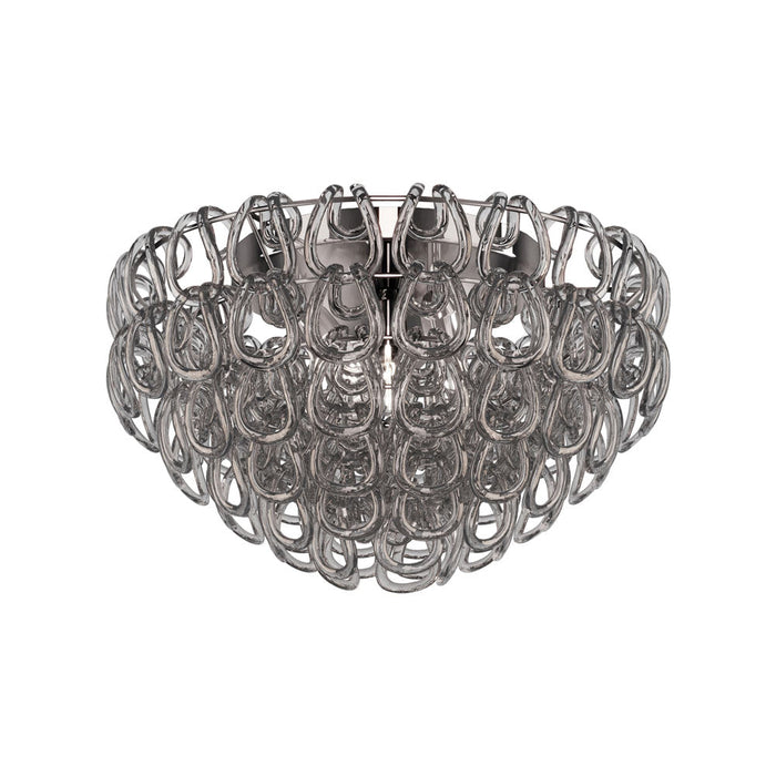 Giogali Flush Mount Ceiling Light in Crystal Smoky/Glossy Chrome (Large).