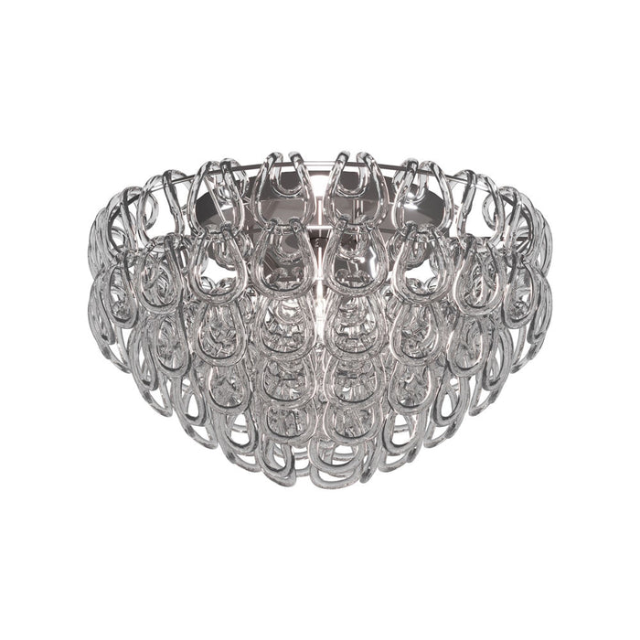 Giogali Flush Mount Ceiling Light in Crystal Transparent/Glossy Chrome (Large).