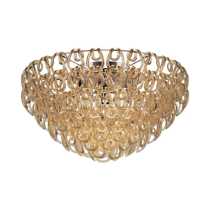 Giogali Flush Mount Ceiling Light in Crystal Amber/Glossy Chrome (X-Large).