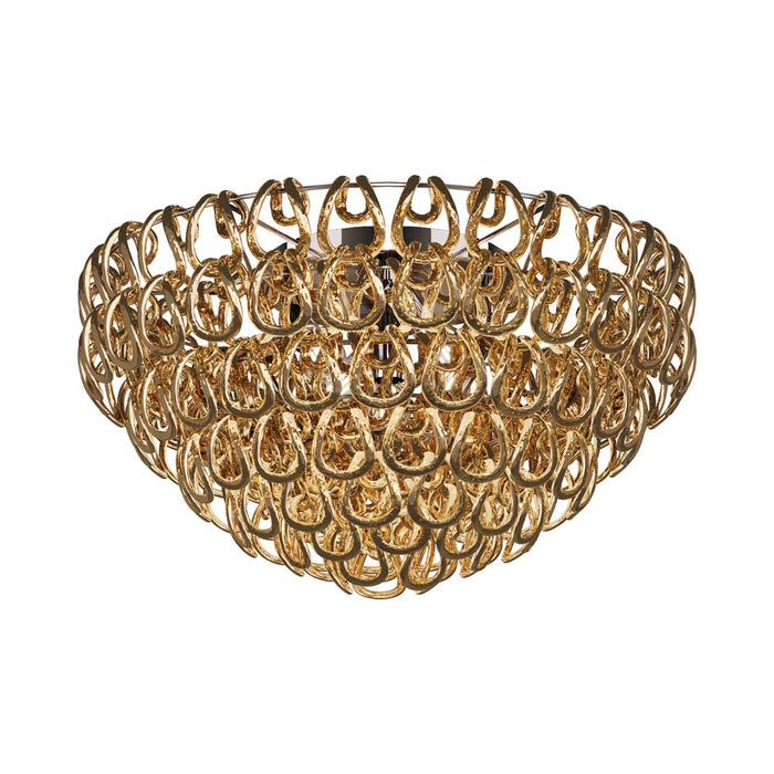 Giogali Flush Mount Ceiling Light in Crystal Gold/Glossy Chrome (X-Large).