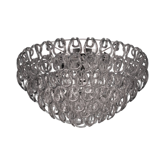 Giogali Flush Mount Ceiling Light in Crystal Smoky/Glossy Chrome (X-Large).