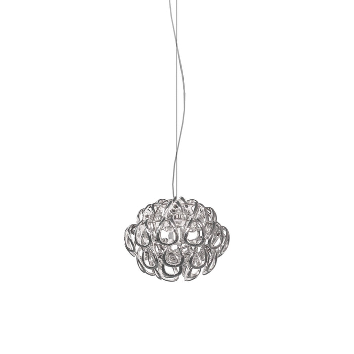Giogali Pendant Light in Glossy Chrome/Crystal Silver (Small).