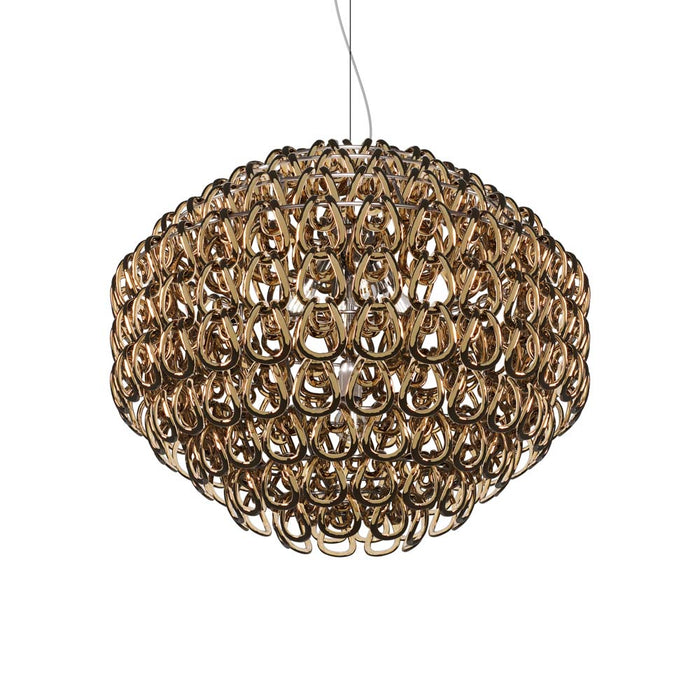 Giogali Pendant Light in Glossy Chrome/Crystal Bronze (X-Large).