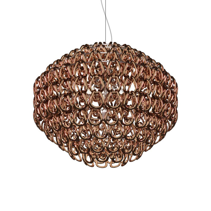 Giogali Pendant Light in Glossy Chrome/Crystal Copper (X-Large).