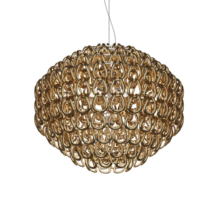 Giogali Pendant Light in Glossy Chrome/Crystal Gold (X-Large).