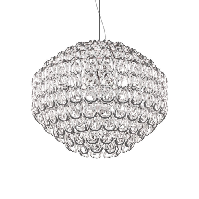 Giogali Pendant Light in Glossy Chrome/Crystal Silver (X-Large).