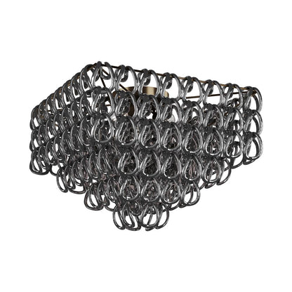 Giogali Square Flush Mount Ceiling Light in Crystal Black Nickel/Matt Bronze.