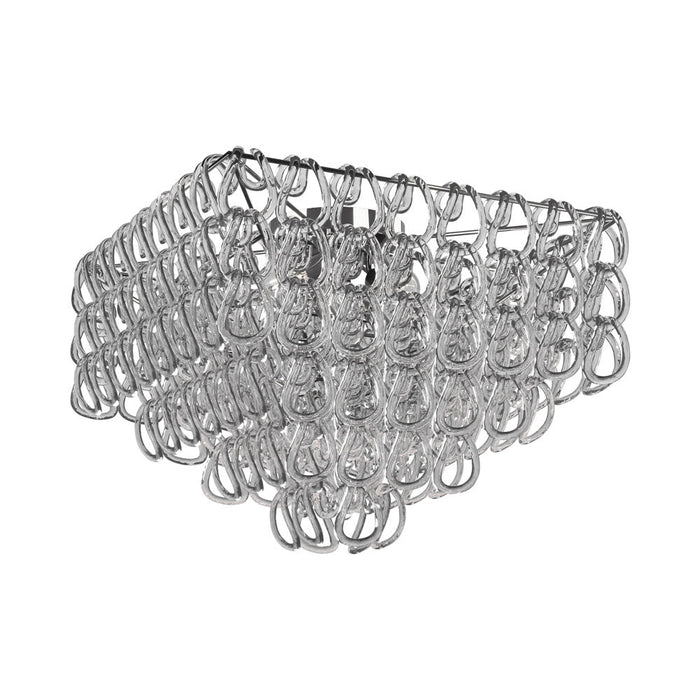 Giogali Square Flush Mount Ceiling Light in Crystal Transparent/Glossy Chrome.