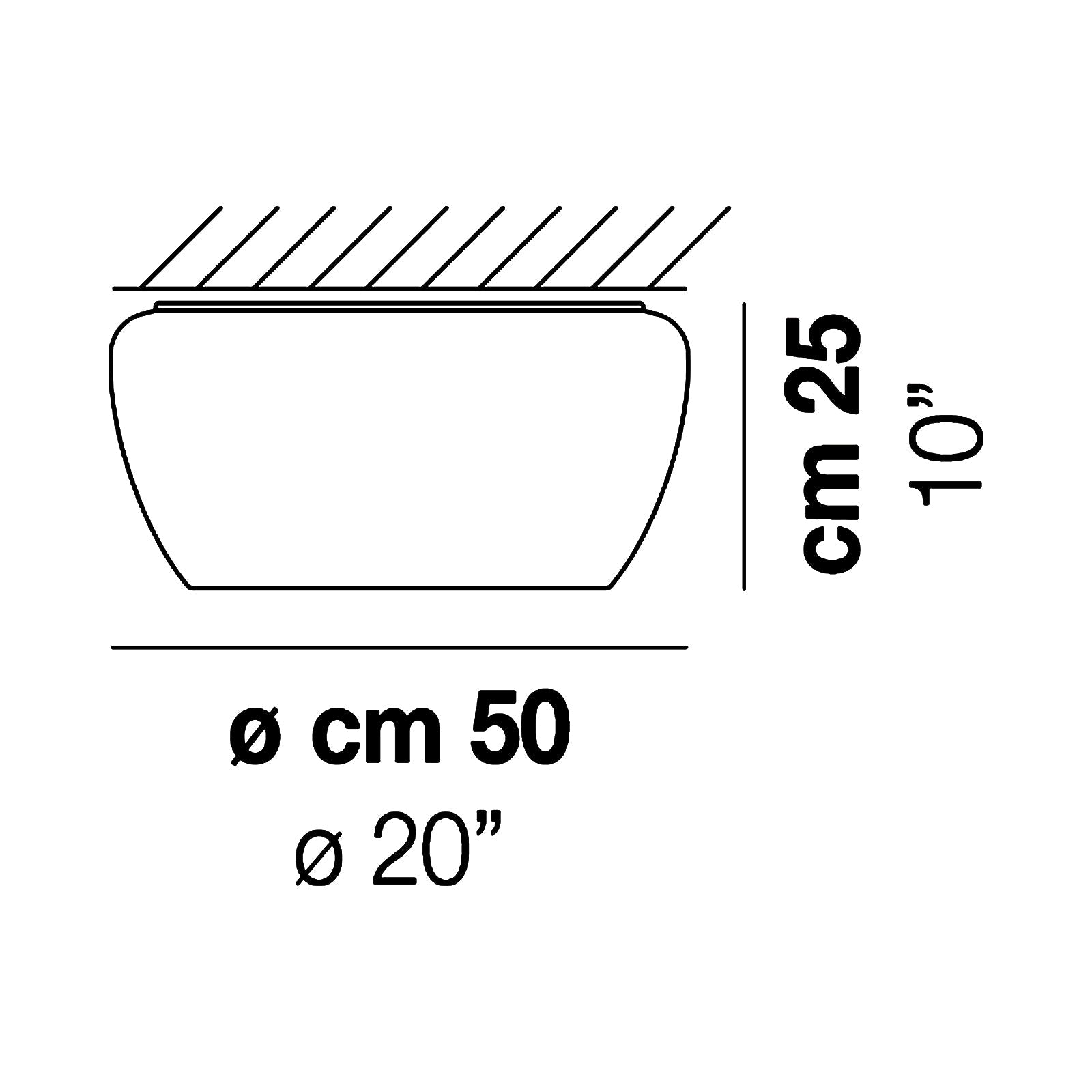 Implode Flush Mount Ceiling Light - line drawing.