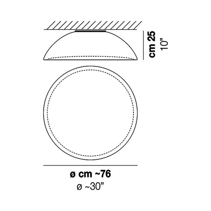 Infinita Flush Mount Ceiling Light - line drawing.