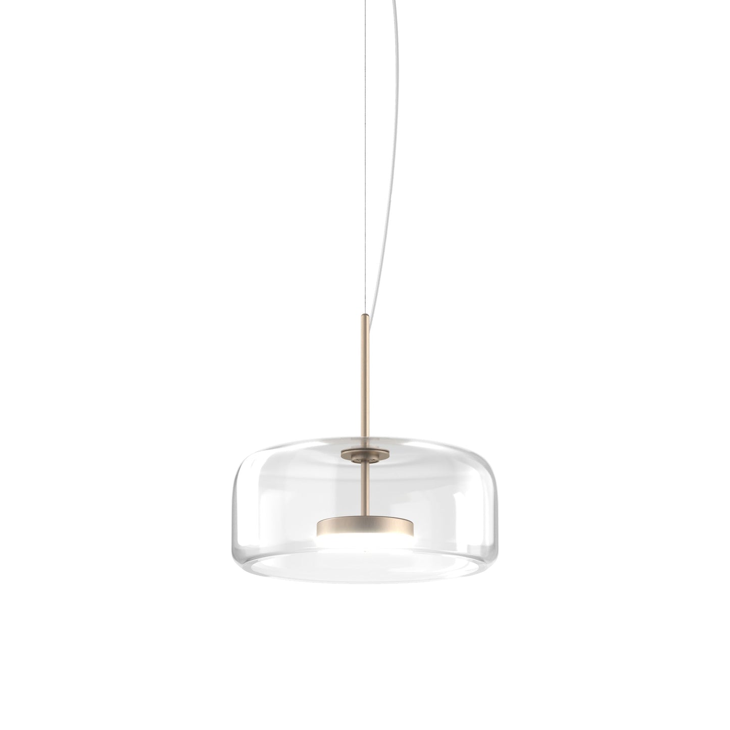 Jube 1G LED Pendant Light in Matt Gold/Crystal Transparent.