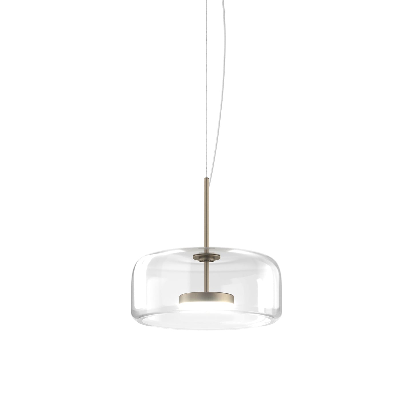 Jube 1G LED Pendant Light in Matt Steel/Crystal Transparent.