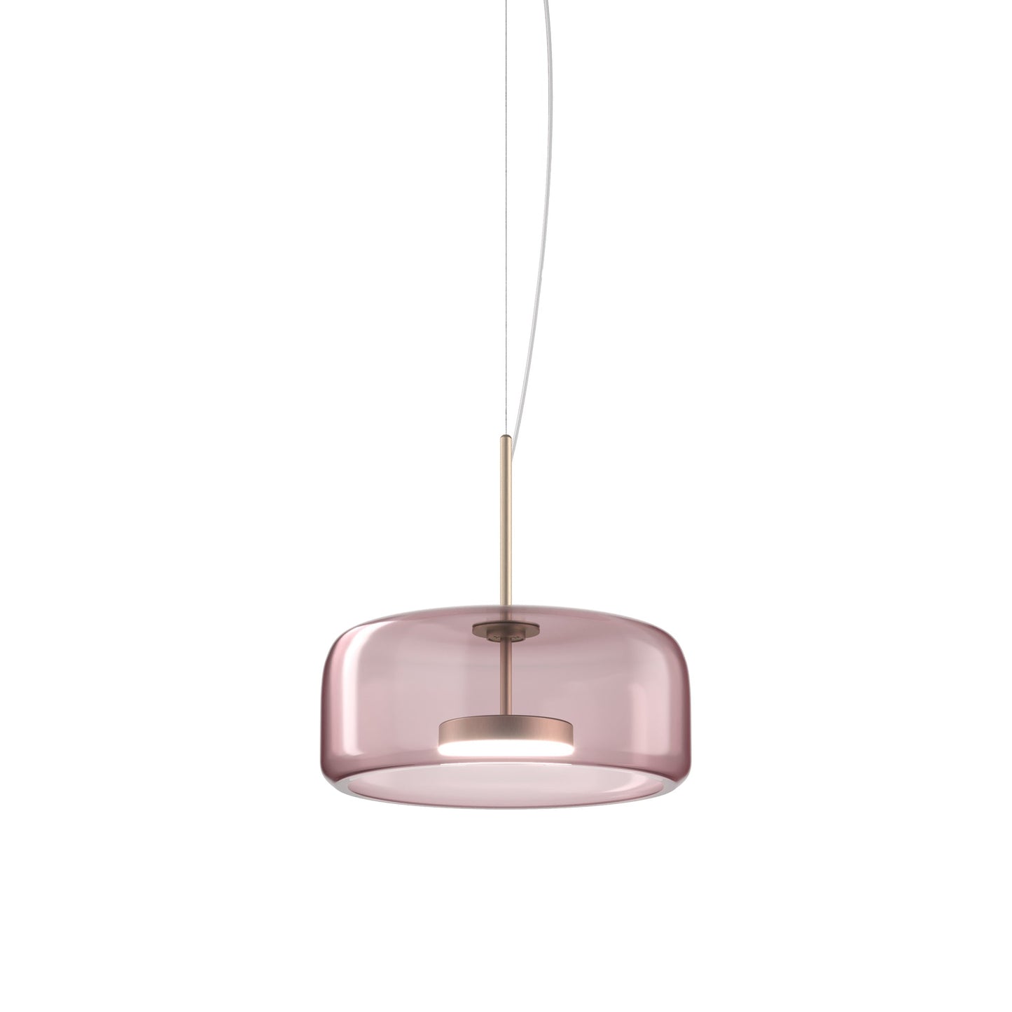 Jube 1G LED Pendant Light in Matt Gold/Light Amethyst Transparent.