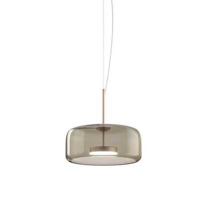 Jube 1G LED Pendant Light in Matt Gold/Smoky Transparent.