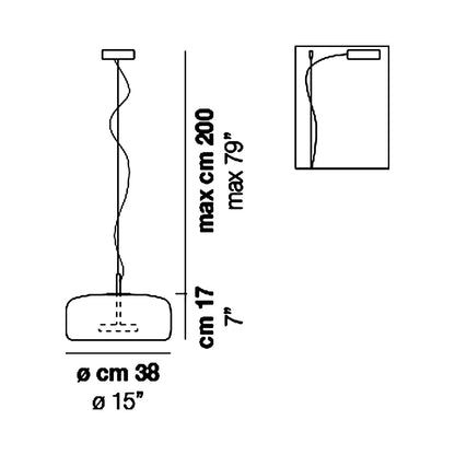 Jube 1G LED Pendant Light - line drawing.