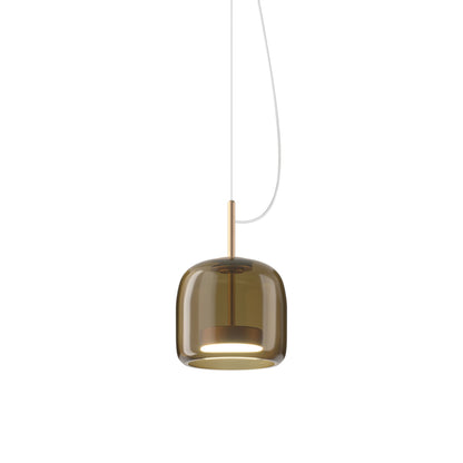 Jube 1P LED Pendant Light in Matt Gold/Burned Earth Transparent.