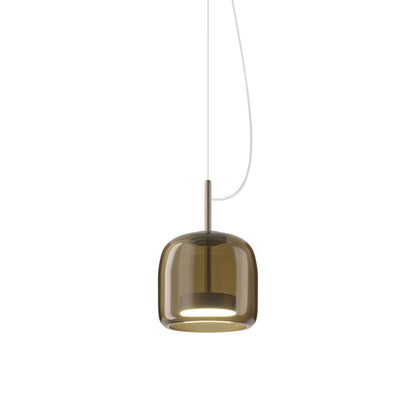 Jube 1P LED Pendant Light in Matt Steel/Burned Earth Transparent.