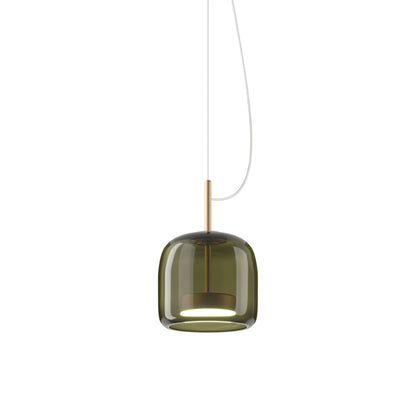 Jube 1P LED Pendant Light in Matt Gold/Old Green Transparent.