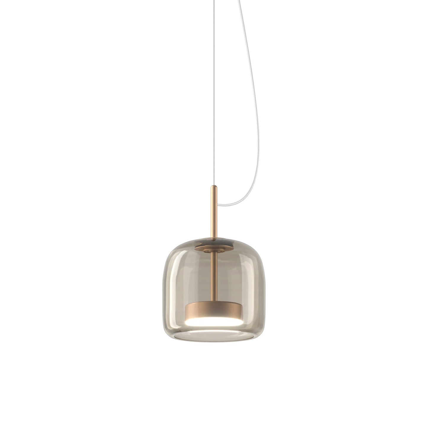 Jube 1P LED Pendant Light in Matt Gold/Smoky Transparent.