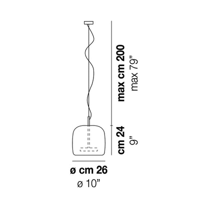 Jube 1P LED Pendant Light - line drawing.