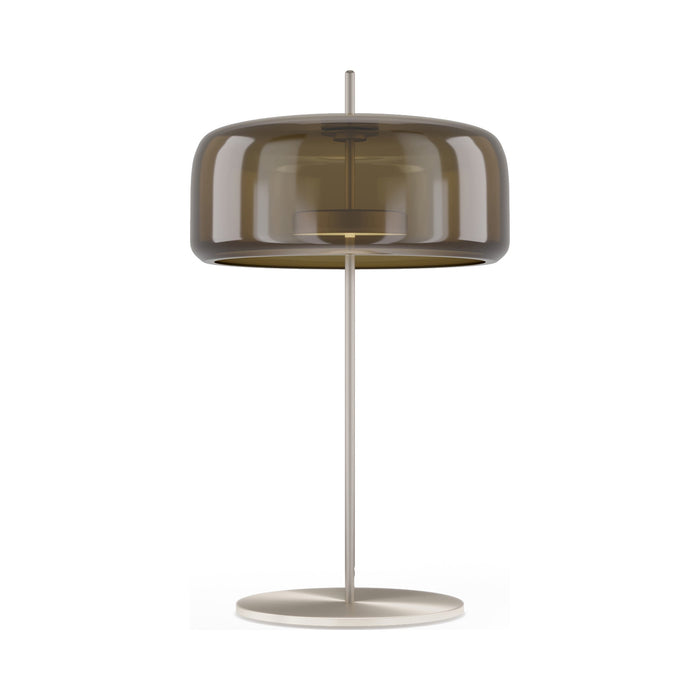 Jube G LED Table Lamp in Matt Steel/Burned Earth Transparent.