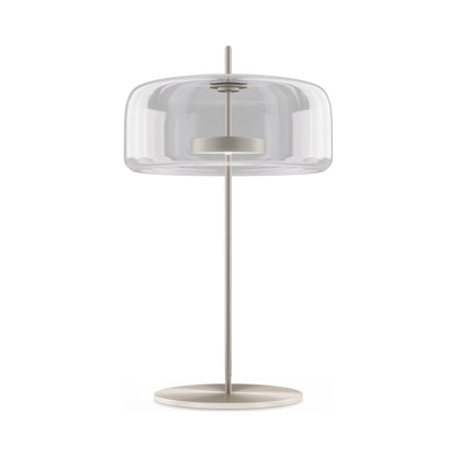 Jube G LED Table Lamp in Matt Steel/Crystal Transparent.