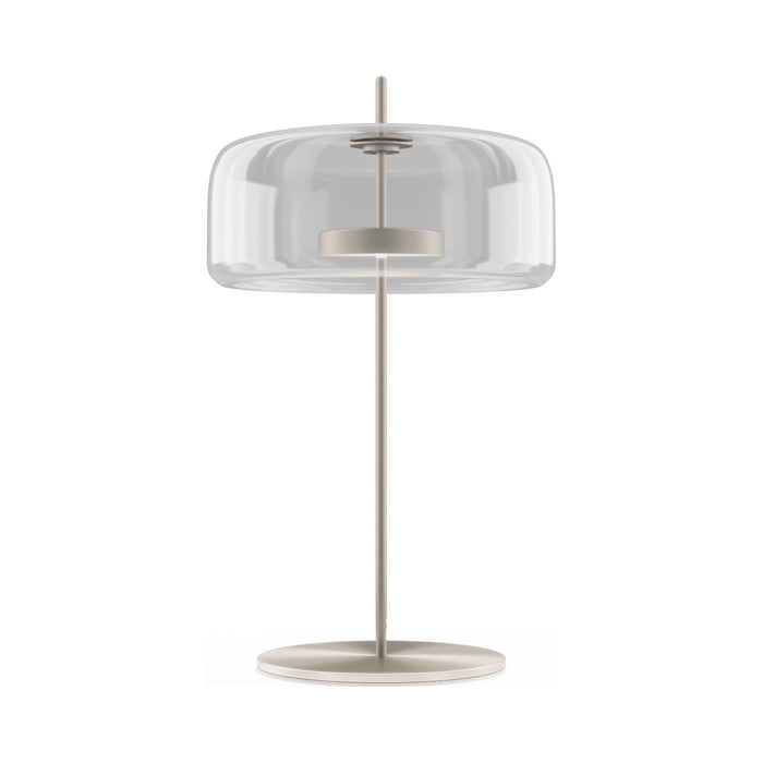 Jube G LED Table Lamp in Crystal Transparent/Matt Steel.